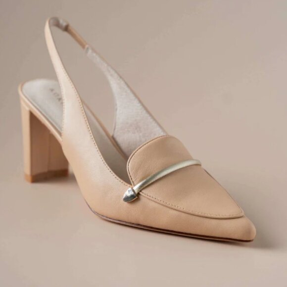 new KOKO + PALENKI Leather Parisa Heeled Loafers 257 7T4 - Picture 1 of 6